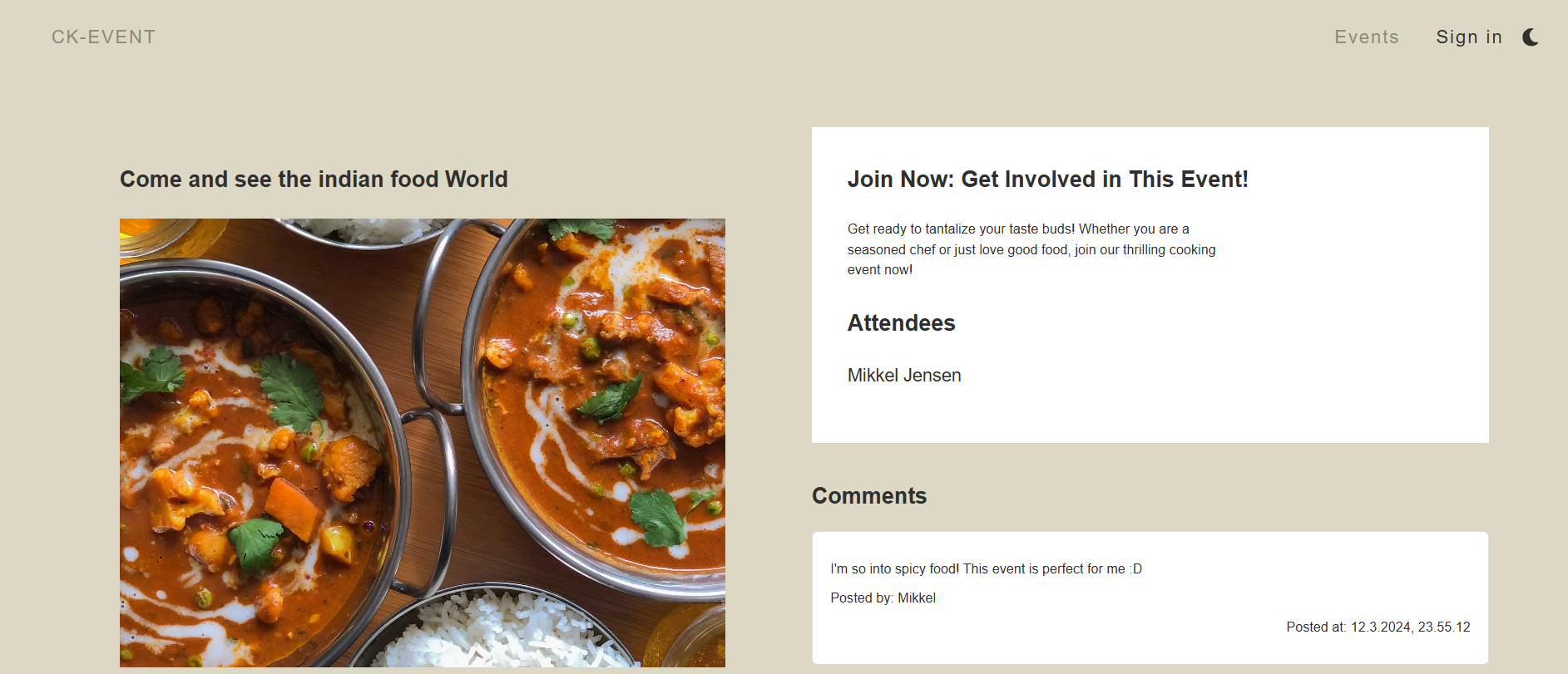 Cooking Event Screenshot 3